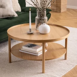 Bendt Ronde Salontafel|Ronde Salontafel Jazzmen Eiken, 80cm Naturel