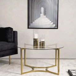 Nohr Glazen Salontafel|Ronde Salontafel|Ronde Salontafel Kennie Glas, 90cm