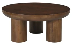 Artistiq Living Ronde Salontafel|Ronde Salontafel Leighanna Mangohout, 90cm Bruin