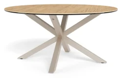 Bendt Ronde Salontafel|Ronde Salontafel Line Keramiek met eikenlook, 82cm Naturel