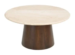 Sohome Ronde Salontafel|Ronde Salontafel Margred Marmer en mangohout, 75cm