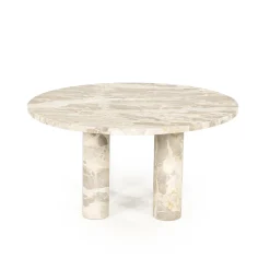 By-Boo Ronde Salontafel|Ronde Salontafel Marmo Marmer, 70cm Beige