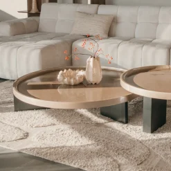 Eleonora Ronde Salontafel|Ronde Salontafel Mayson kleur Beige