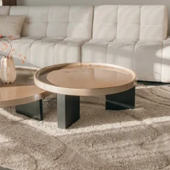 Eleonora Ronde Salontafel|Ronde Salontafel Mayson kleur Beige