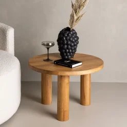 Nohr Ronde Salontafel|Ronde Salontafel Meghen Rubberhout, 60cm Bruin