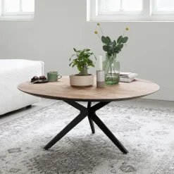 DTP Home Ronde Salontafel|Ronde Salontafel Metropole Teakhout, 90cm Naturel