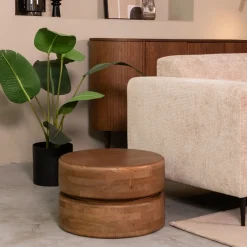 LABEL51 Ronde Salontafel|Ronde Salontafel Milly Mangohout, 50cm