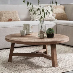 DTP Home Ronde Salontafel|Ronde Salontafel Monastery Teakhout, 90cm Naturel