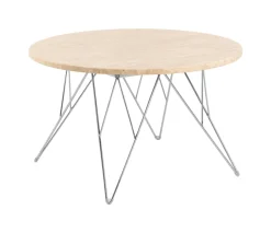 Bendt Ronde Bijzettafel|Travertin Salontafel|Ronde Salontafel Nadia Travertin, kleur Zand Beige