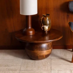 Dutchbone Ronde Salontafel|Ronde Salontafel Oblivian Mangohout, 70cm