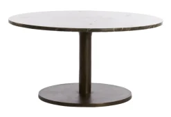 Light & Living Ronde Salontafel|Ronde Salontafel Pazo Marmer, 76cm, kleur Donkerbruin
