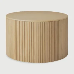 Ethnicraft Ronde Salontafel|Ronde Salontafel Roller Max Geolied Eikenhout, kleur Naturel