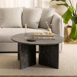 Bendt Ronde Salontafel|Ronde Salontafel Shaunika Marmer, 90cm