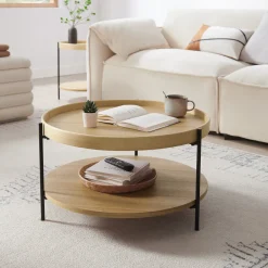 Artistiq Living Ronde Salontafel|Ronde Salontafel Sylver MDF en metaal, 69cm