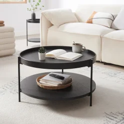 Artistiq Living Ronde Salontafel|Ronde Salontafel Sylver MDF en metaal, 69cm