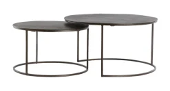 Light & Living Salontafel Set|Ronde Salontafel|Ronde Salontafel Talca Set van 2 stuks, kleur Donkerbruin