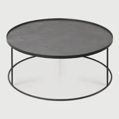Ethnicraft Ronde Salontafel|Ronde Salontafel Tray Gelakt Hout, 93cm