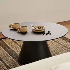 Kave Home Glazen Salontafel|Ronde Salontafel|Ronde Salontafel Wilshire Gehard glas, 80cm