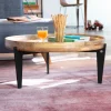 Tom Tailor Ronde Salontafel|Ronde Salontafel Winfield Mangohout en metaal, 75cm