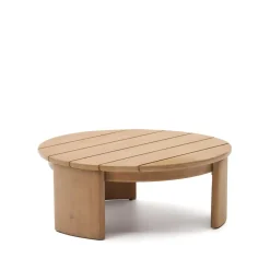 Kave Home Loungetafels & Bijzettafels|Ronde Salontafel|Ronde Salontafel Xoriguer Eucalyptushout, 90cm Naturel