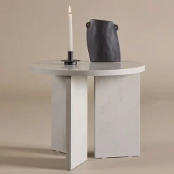 Nohr Ronde Salontafel|Ronde Salontafel Zeeshan 55cm, kleur Zilver Grijs