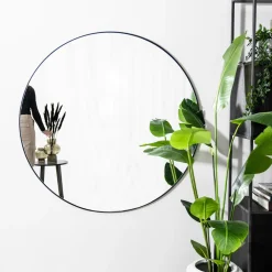 By-Boo Zwarte Spiegels|Ronde Spiegels|Ronde Spiegel Immense XXL 120cm Zwart