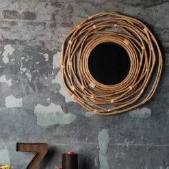 Dutchbone Ronde Spiegels|Ronde Spiegel Kubu 75cm Naturel