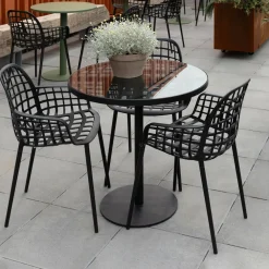 Zuiver Eettafels Voor In Je Tuin|Ronde Tuintafel Albert Glazen blad, 80cm