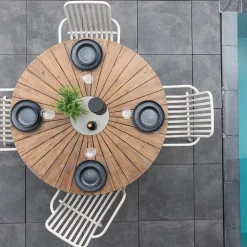 Nohr Eettafels Voor In Je Tuin|Ronde Tuintafel Dezman Acaciahout, 140cm Bruin