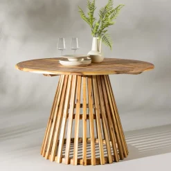 Nohr Eettafels Voor In Je Tuin|Ronde Tuintafel Lanay Acaciahout, 120cm Naturel