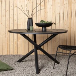 Nohr Eettafels Voor In Je Tuin|Ronde Tuintafel Markeshia 120cm Zwart