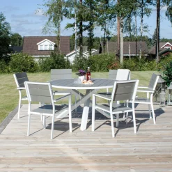 Nohr Eettafels Voor In Je Tuin|Ronde Tuintafel Marnell Polywood, 140cm Wit