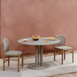 Kave Home Eettafels Voor In Je Tuin|Ronde Tuintafel Sedalis Aluminium, 120cm, kleur Taupe