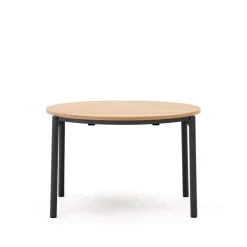 Kave Home Uitschuifbare Eettafel|Ronde Eettafel|Ronde Uitschuifbare Eettafel Montuiri Eiken, 120 - 200 x 120cm