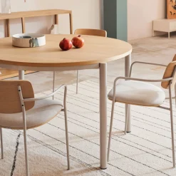 Kave Home Uitschuifbare Eettafel|Ronde Eettafel|Ronde Uitschuifbare Eettafel Montuiri Eiken, 120 - 200 x 120cm