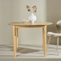 Nohr Uitschuifbare Eettafel|Ronde Eettafel|Ronde Uitschuifbare Eettafel Lacy Hout, 110/150 x 110cm