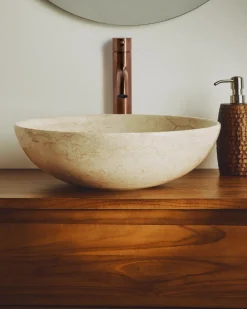 Kave Home Badkameraccessoires|Ronde Waskom Darnen Marmer, 40cm