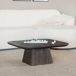 Eleonora Vierkante Salontafel|Salontafel Aron Mangohout, 80 x 80cm