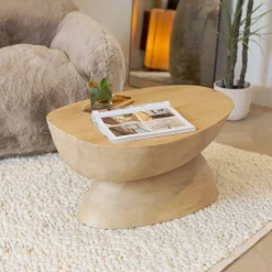 By-Boo Organische Salontafel|Salontafel Cobble Mangohout, 75 x 59cm