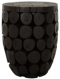 MUST Living Ronde Salontafel|Salontafel Cone Teakhout, 36cm, kleur Zwart