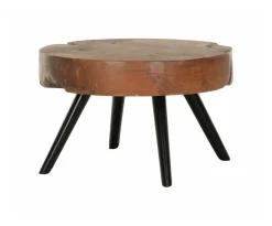 MUST Living Ronde Salontafel|Salontafel Disk Teakhout, 60cm Naturel