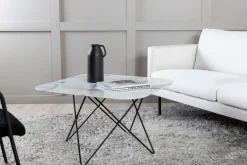 Nohr Vierkante Salontafel|Glazen Salontafel|Salontafel Dominique Marmerlook, 80 x 80cm