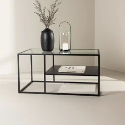 Nohr Glazen Salontafel|Salontafel Donovin 90 x 60cm, kleur Zwart