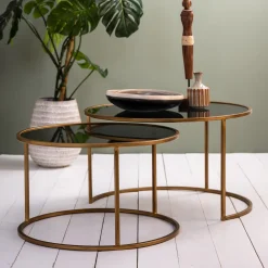 Light & Living Salontafel Set|Glazen Salontafel|Salontafel Duarte Set van 2 stuks