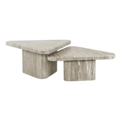 Richmond Interiors Salontafel Set|Salontafel Dwayne Marmer, Set van 2 stuks Wit