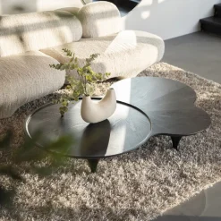 Eleonora Organische Salontafel|Salontafel Fay 162 x 114cm Zwart