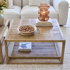 Rivièra Maison Vierkante Salontafel|Salontafel Fraser Island Eikenhout, 90 x 90cm