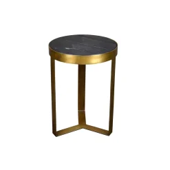 Livingfurn Ronde Salontafel|Salontafel Glennis kleur Zwart/Goud Zwart / Goud