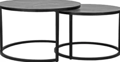 LABEL51 Salontafel Set|Ronde Salontafel|Salontafel Grand Set van 2 stuks Grijs