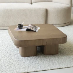 Eleonora Vierkante Salontafel|Salontafel Harmonie Eiken, 80 x 80cm